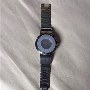 Storm Black and Silver Watch with Minimalist Circular Display
